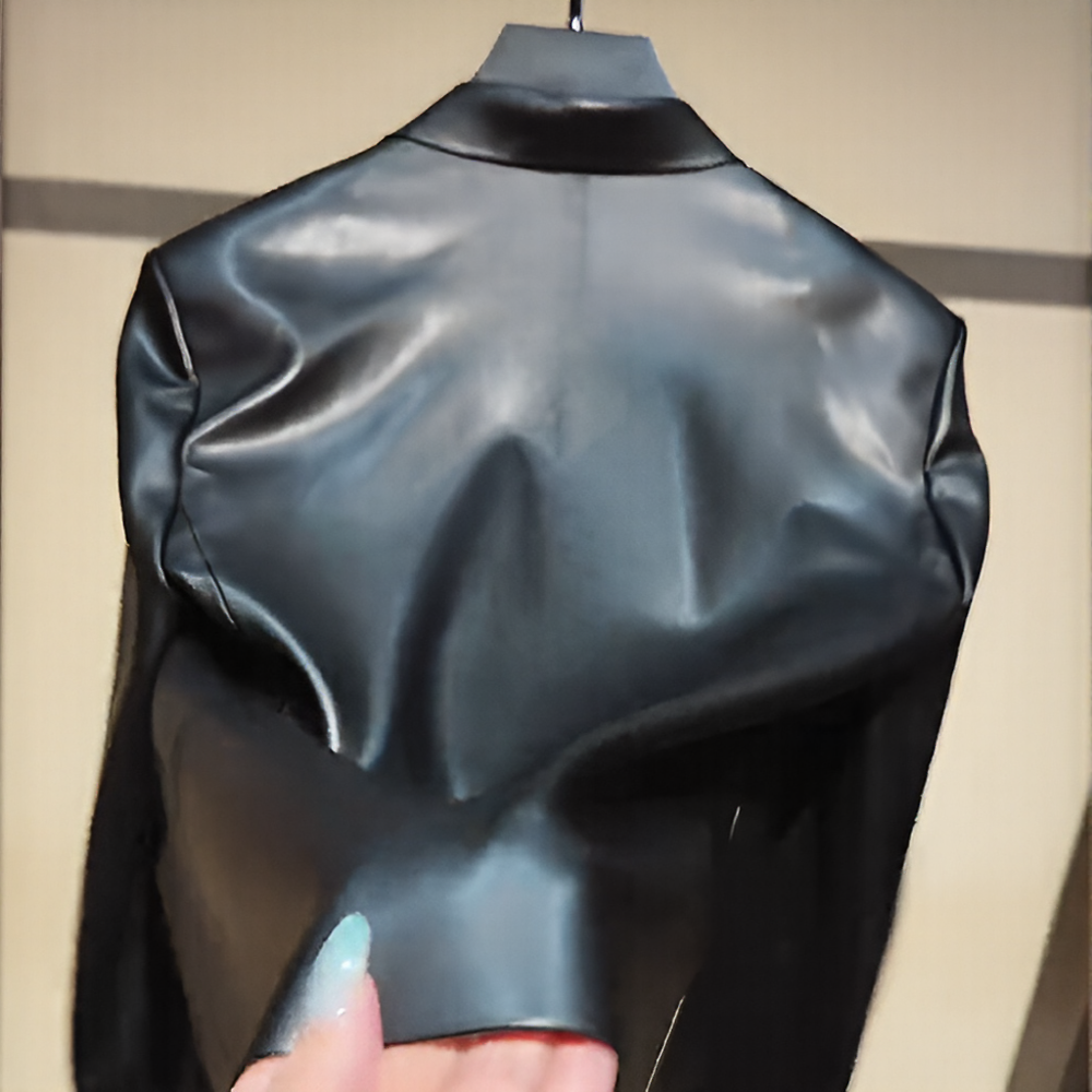 Minimal Commuter Leather Blazer Jacket