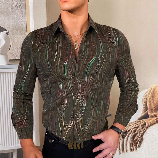 Iridescent Stream Pattern Party Shirt