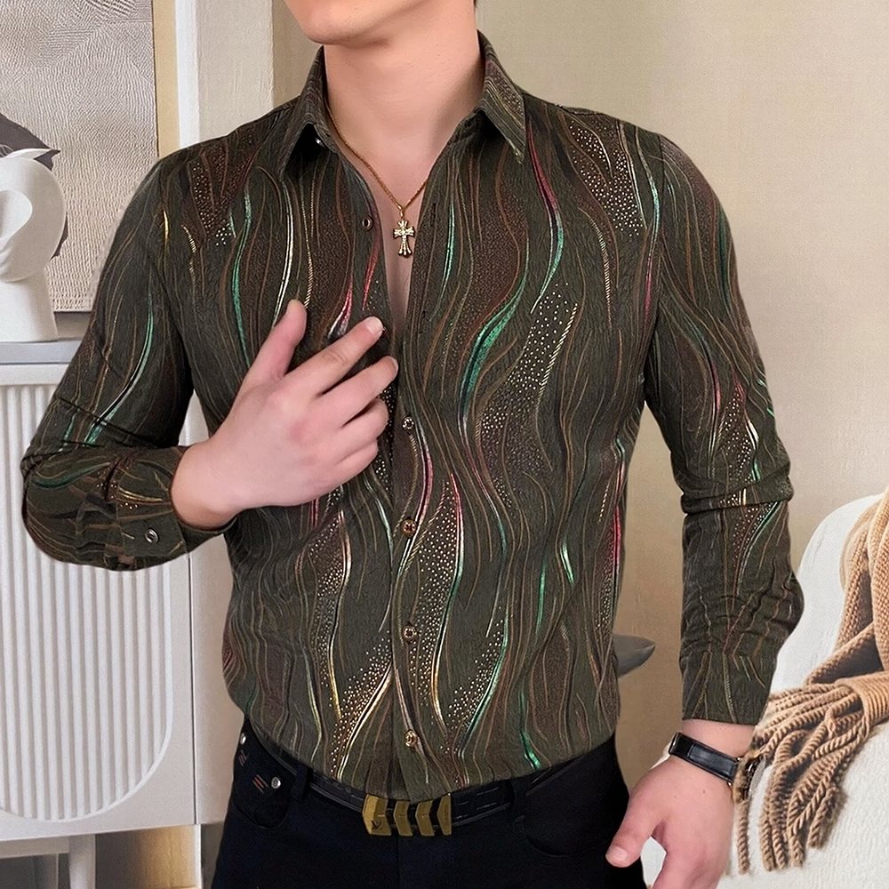 Iridescent Stream Pattern Party Shirt