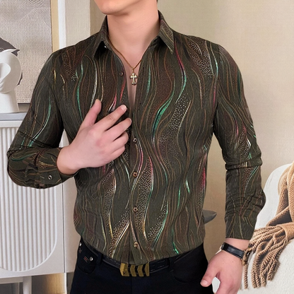 Iridescent Stream Pattern Party Shirt