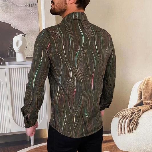 Iridescent Stream Pattern Party Shirt