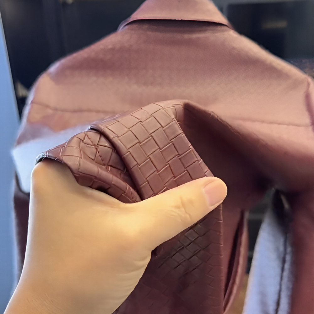 Grid Texture Collared Jacket