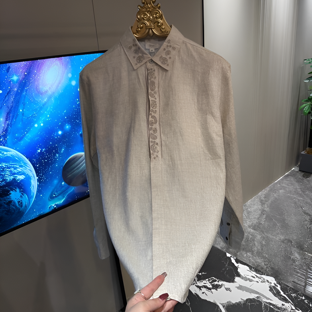 Subtle Jacquard Long Sleeve Shirt