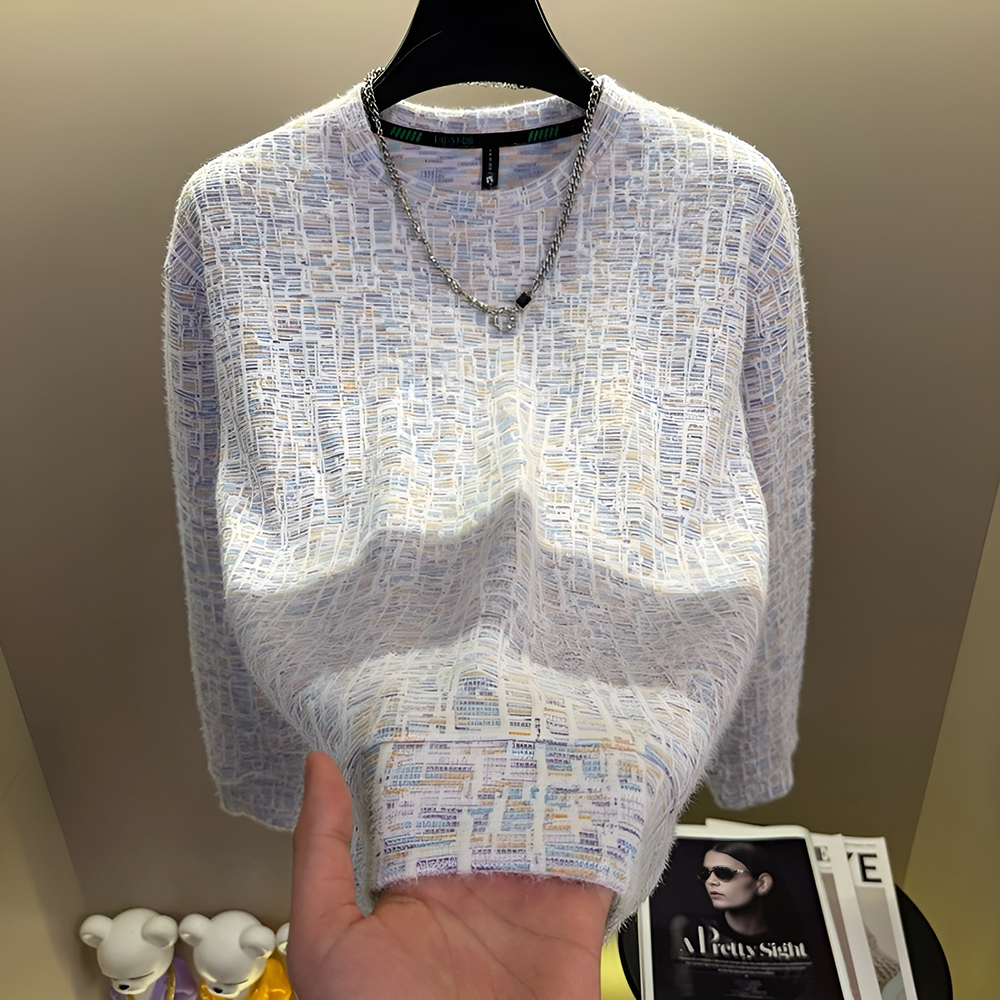 Blend Tweed Crew Knit Sweater