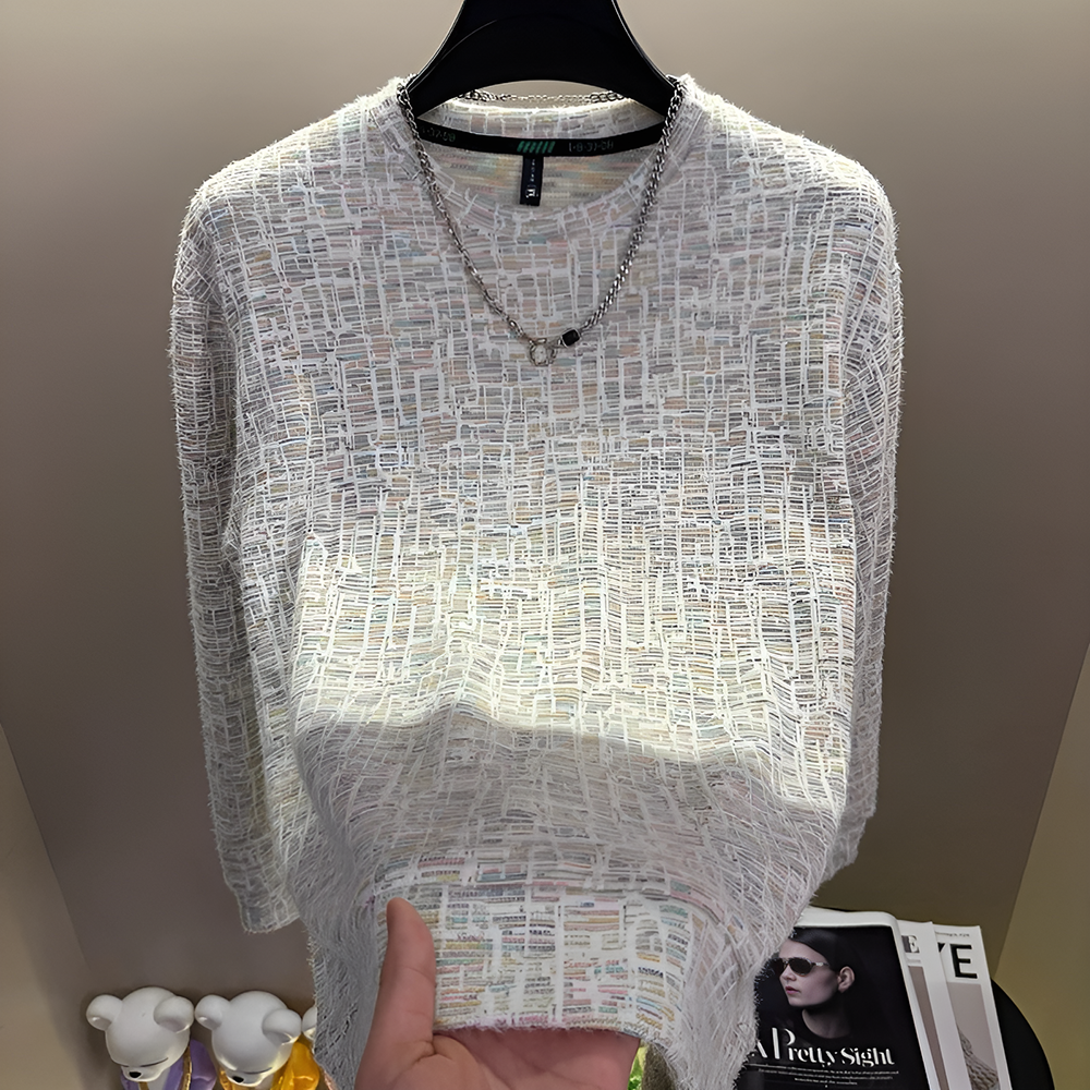 Blend Tweed Crew Knit Sweater