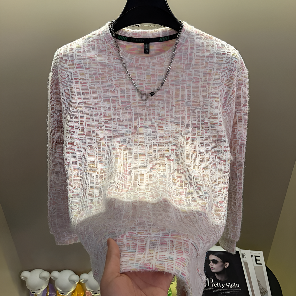 Blend Tweed Crew Knit Sweater