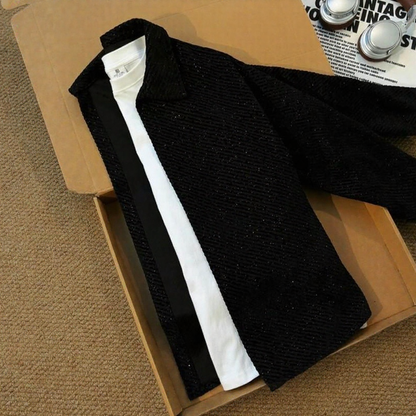 Starry Textured Jacquard Lapel Jacket
