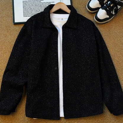 Starry Textured Jacquard Lapel Jacket
