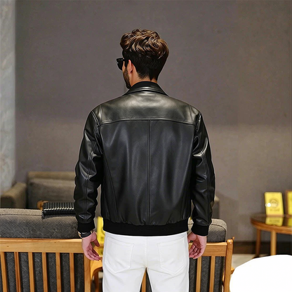 Lapel Biker Leather Jacket