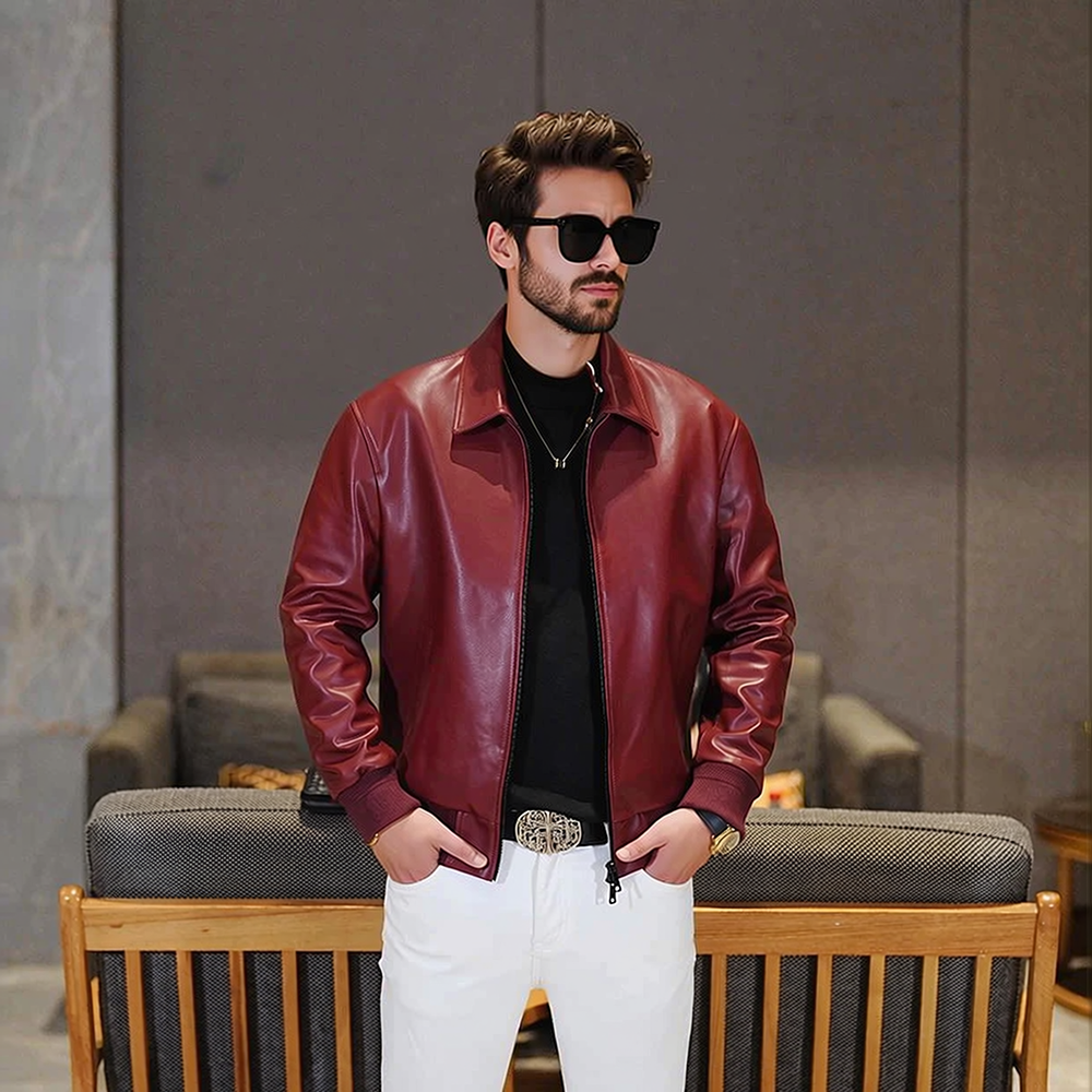 Lapel Biker Leather Jacket