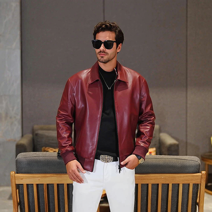 Lapel Biker Leather Jacket