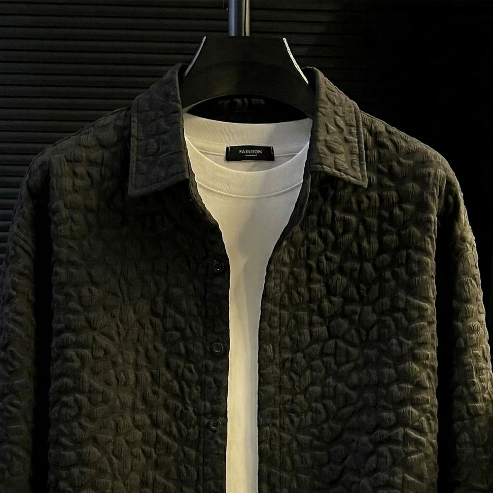3D Bubble Texture Button Up Shirt
