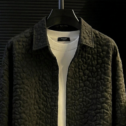 3D Bubble Texture Button Up Shirt