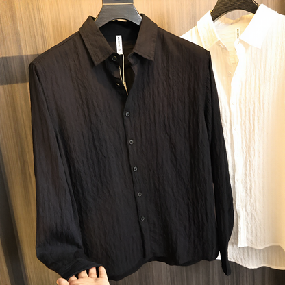 Heathered Tweed Style Men's Knit Top