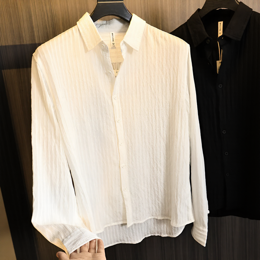 Heathered Tweed Style Men's Knit Top