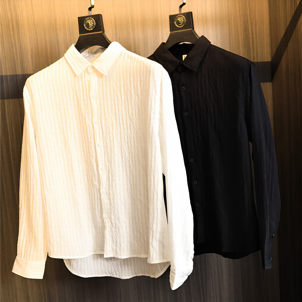 Heathered Tweed Style Men's Knit Top