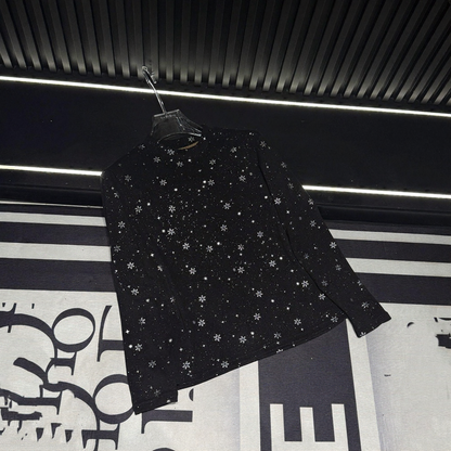 Star Print Slim Fit Men's Long Sleeve Top