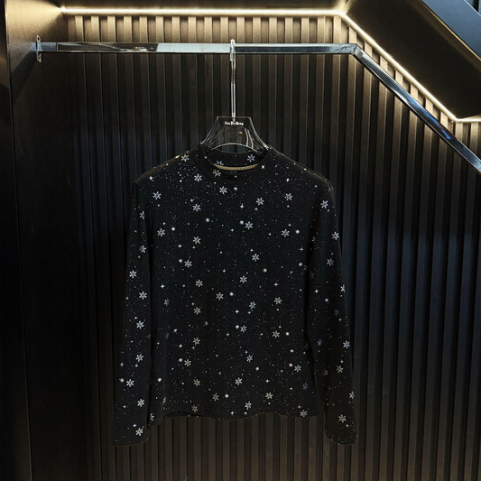 Star Print Slim Fit Men's Long Sleeve Top