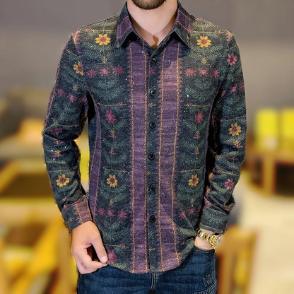 Ethnic Floral Pattern Casual Shirt