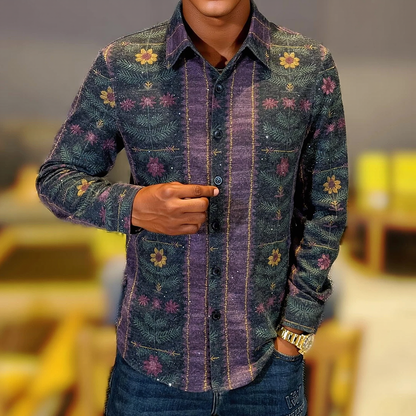 Ethnic Floral Pattern Casual Shirt