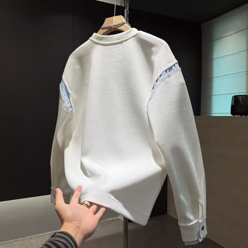 Striped Splicing Patchwork Sweatshirt
