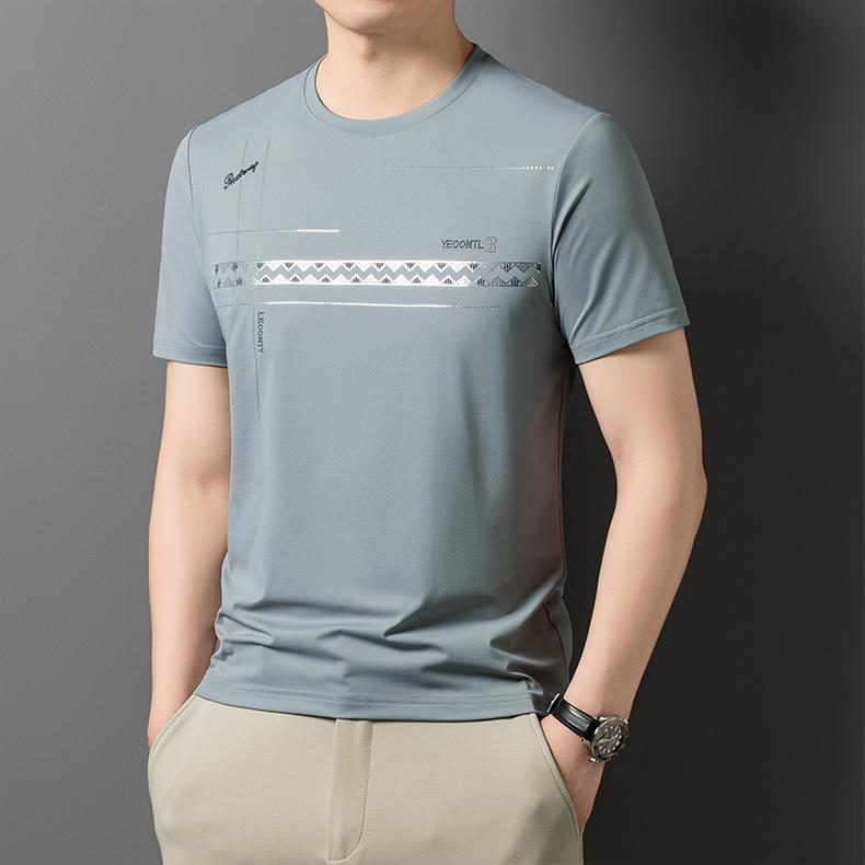 Simple drape silver foil T-shirt