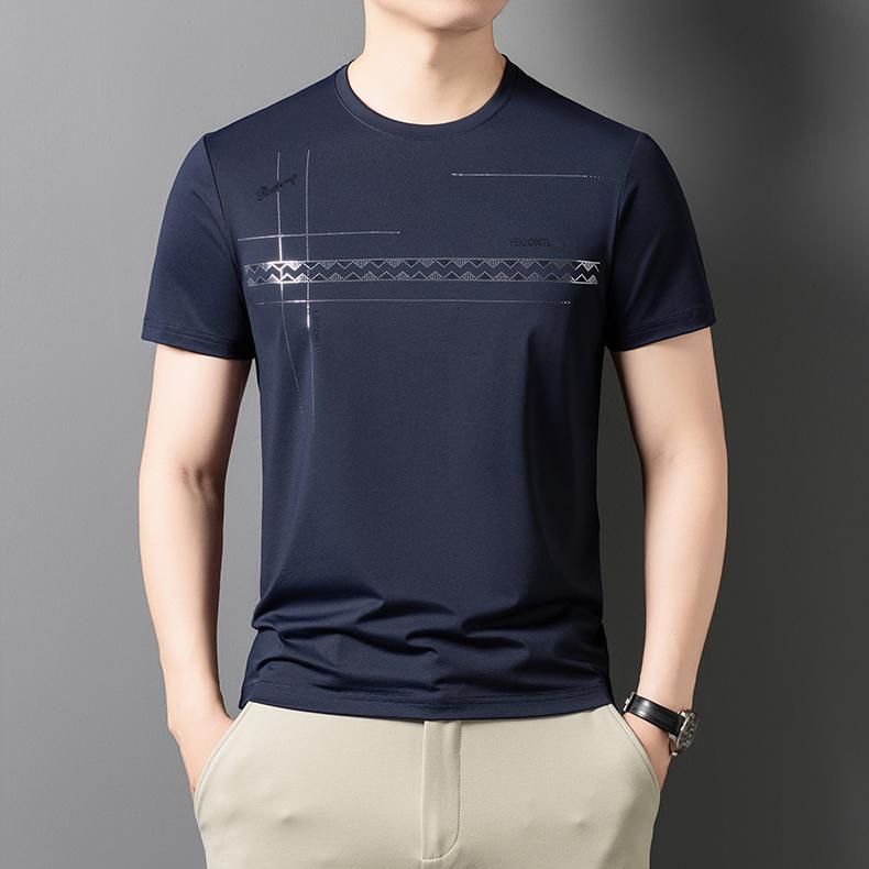 Simple drape silver foil T-shirt