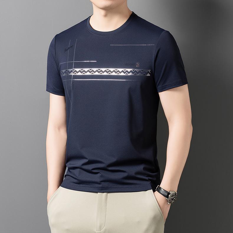 Simple drape silver foil T-shirt