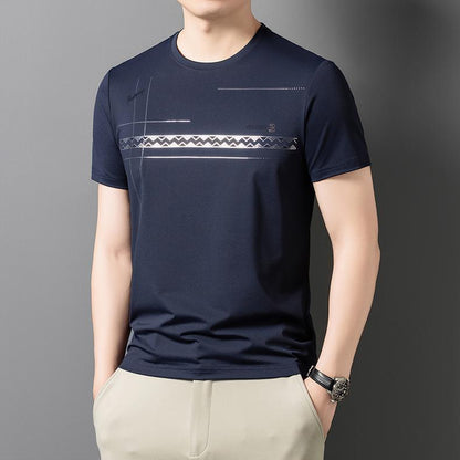 Simple drape silver foil T-shirt