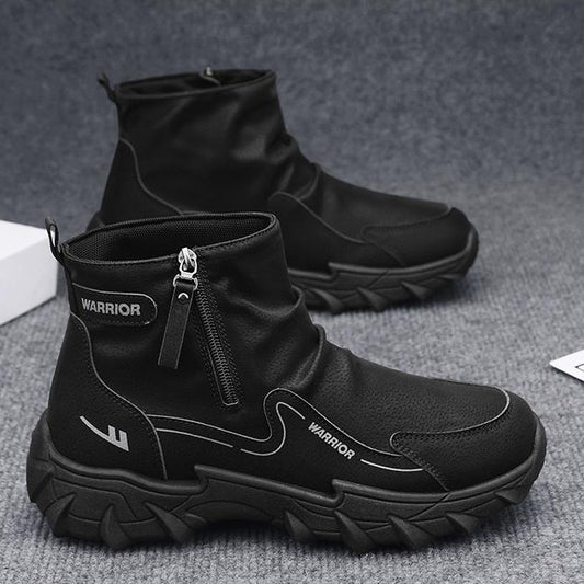 Side Zipper High Top Sneakers