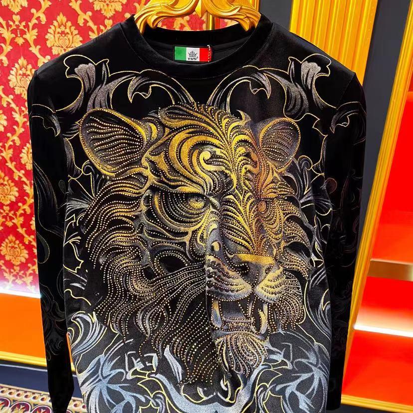 Gorgeous Rhinestone Tiger Long Sleeve Top