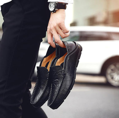 Soft leather simple loafers