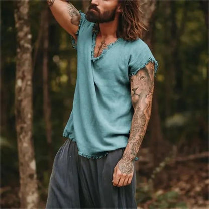 Linen Sleeveless T-shirt