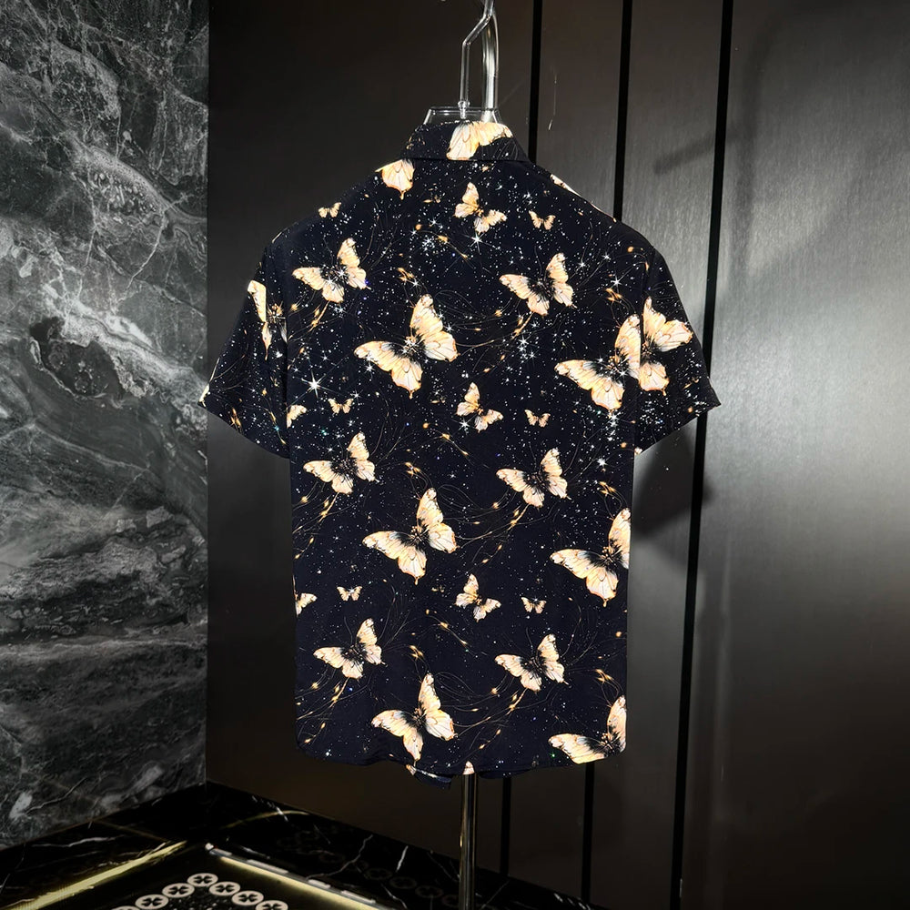 Star Glitter Draped Short Sleeve Shirt II