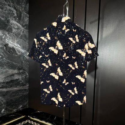 Star Glitter Draped Short Sleeve Shirt II