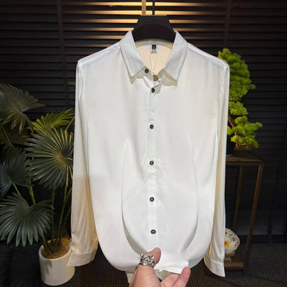 Minimal Luxury Drape Smooth Luxury Long‑Sleeve Shirt