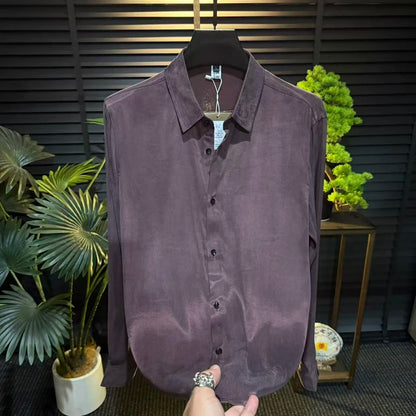Minimal Luxury Drape Smooth Luxury Long‑Sleeve Shirt