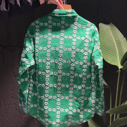 Embossed floral casual shirt